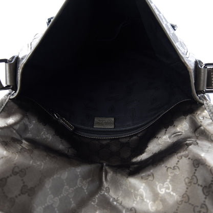 Gucci Imprime Monogram Medium Double Buckle Flap Messenger Bag Pewter 5 of 14