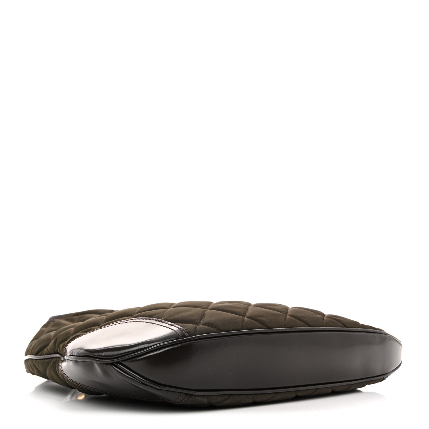Burberry Nylon Glazed Calfskin Quilted Brook Hobo Dark Brown 4 of 11