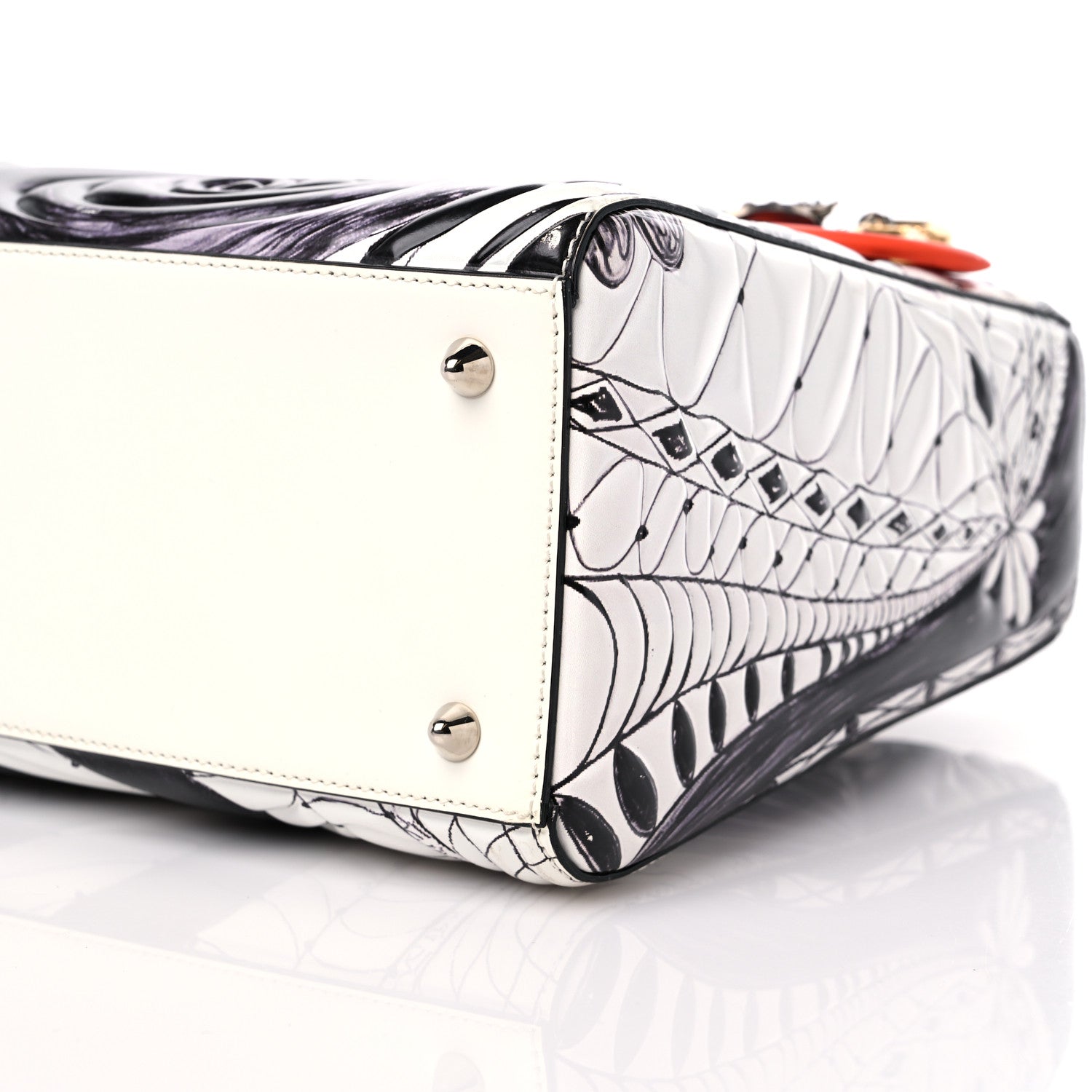 Christian Dior Calfskin Quilted Jack Pierson Art Lady Dior White Black Multicolor 8 of 8