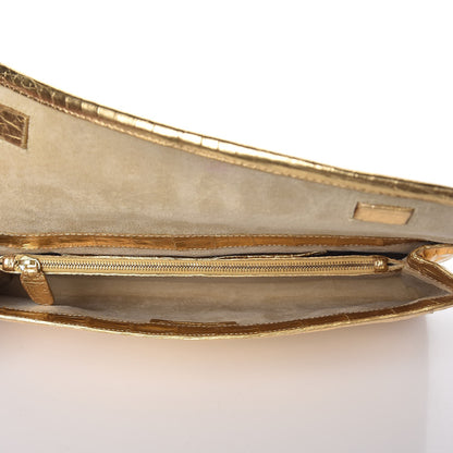 Nancy Gonzalez Metallic Crocodile Clutch Gold 5 of 8