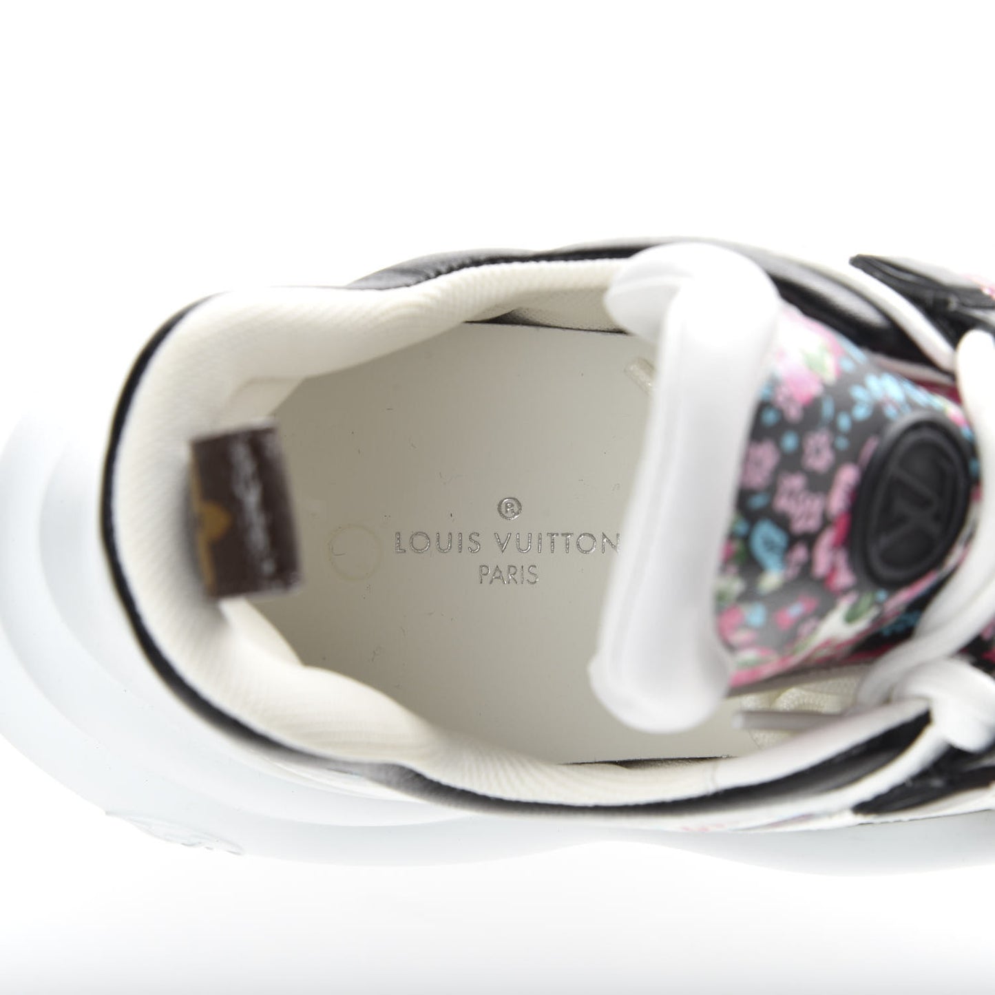 Flower Printed Calfskin Monogram LV Archlight Sneakers 39 Black Rose