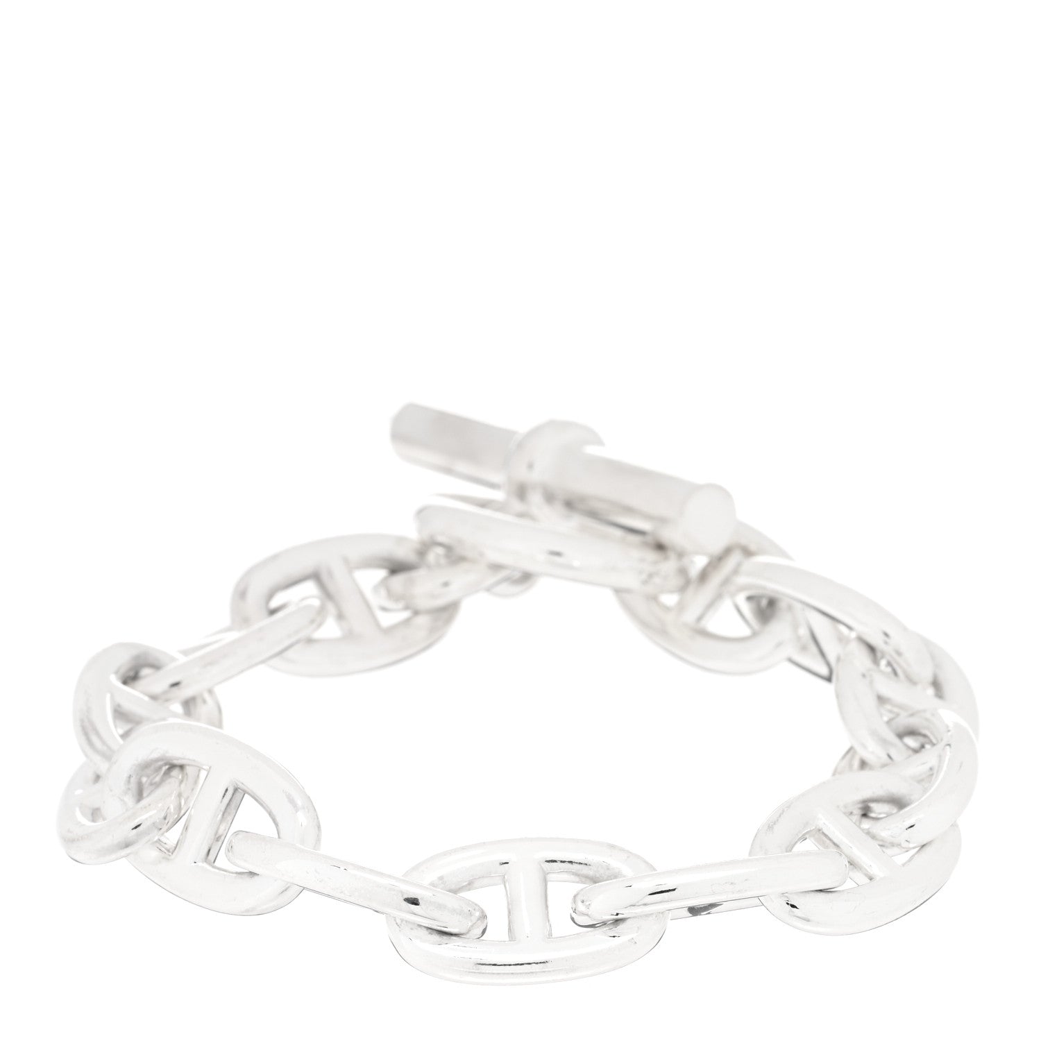 Hermes Sterling Silver TGM Chaine D'Ancre Bracelet 1 of 3