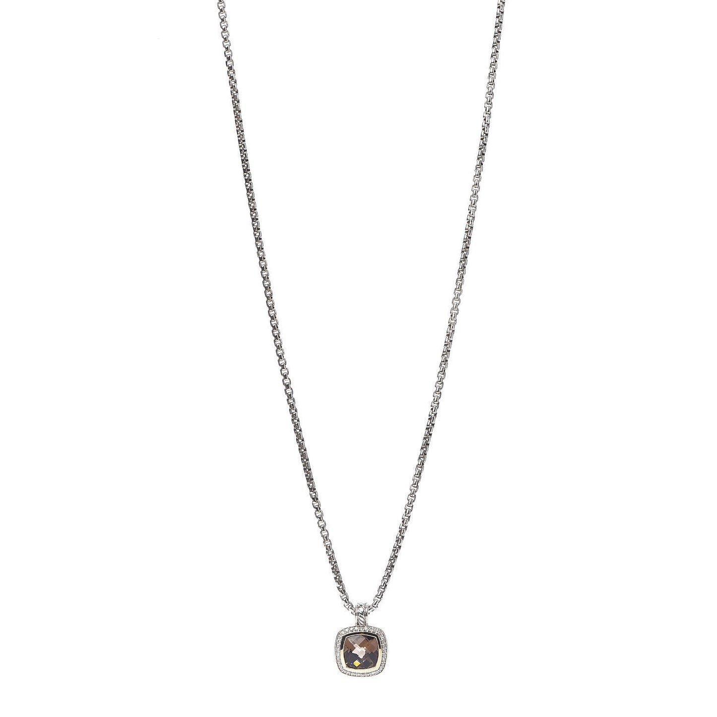 Sterling Silver 18K Yellow Gold Diamond 11mm Albion Pendant Necklace