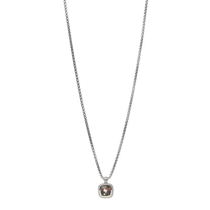 David Yurman Sterling Silver 18K Yellow Gold Diamond 11mm Albion Pendant Necklace 1 of 6