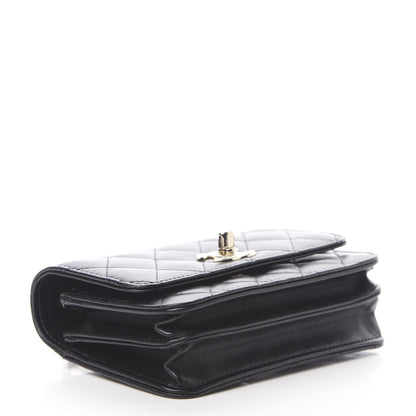Chanel Lambskin Quilted Mini Trendy CC Wallet On Chain WOC Black 4 of 11