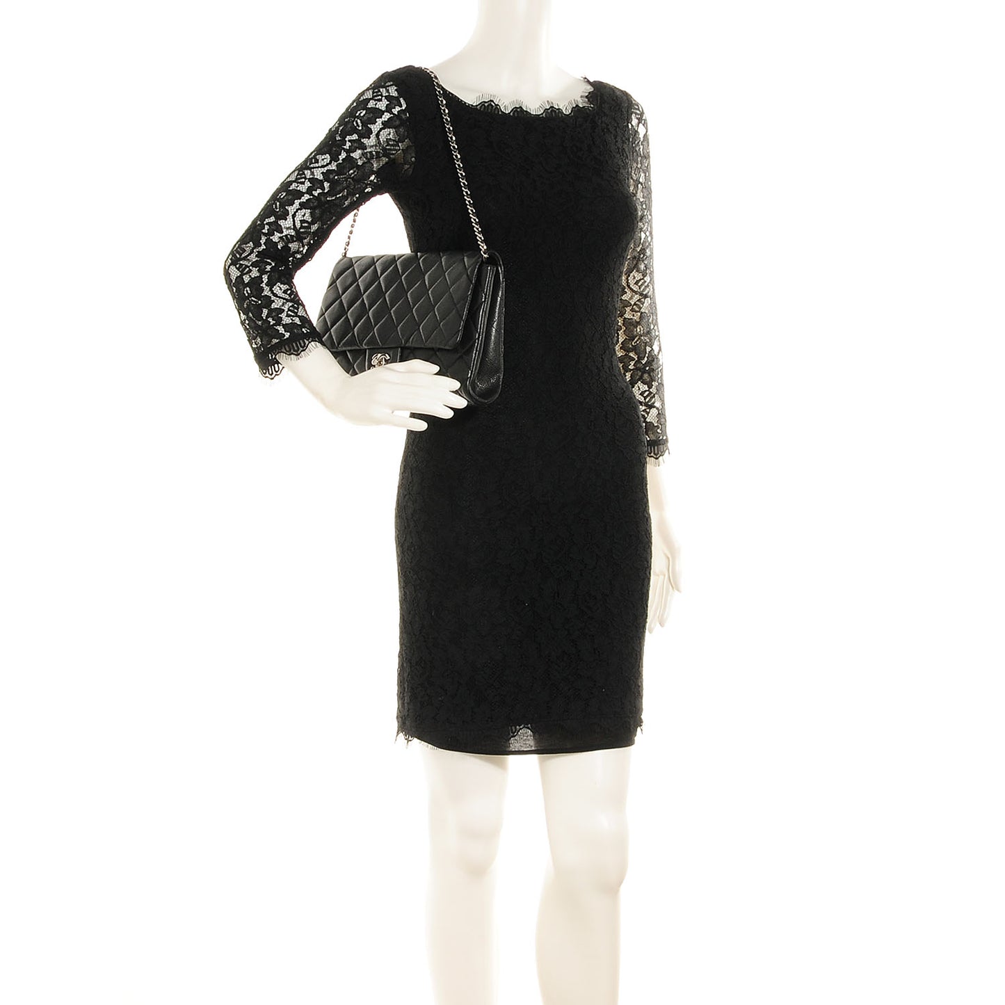 Caviar Clutch Flap Black