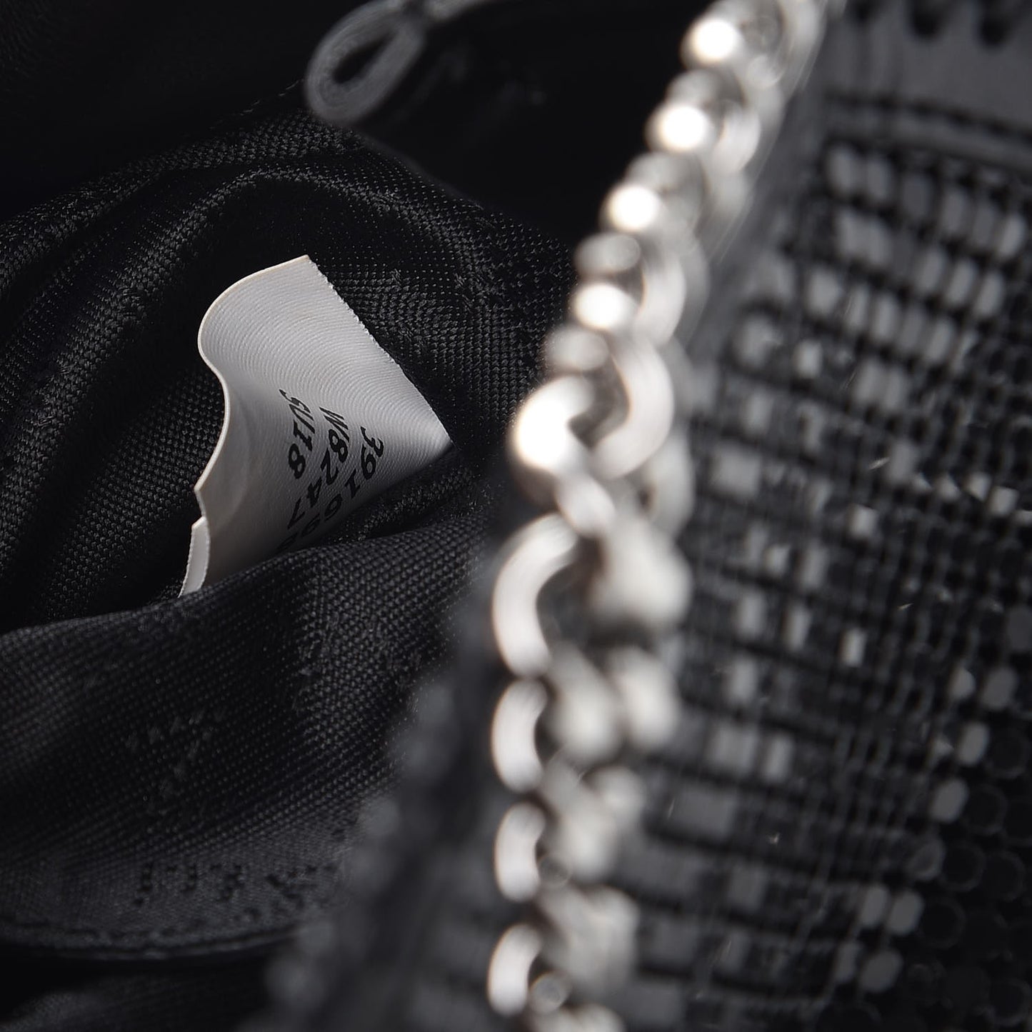 Crystal Stones Tiny Fold Over Falabella Black