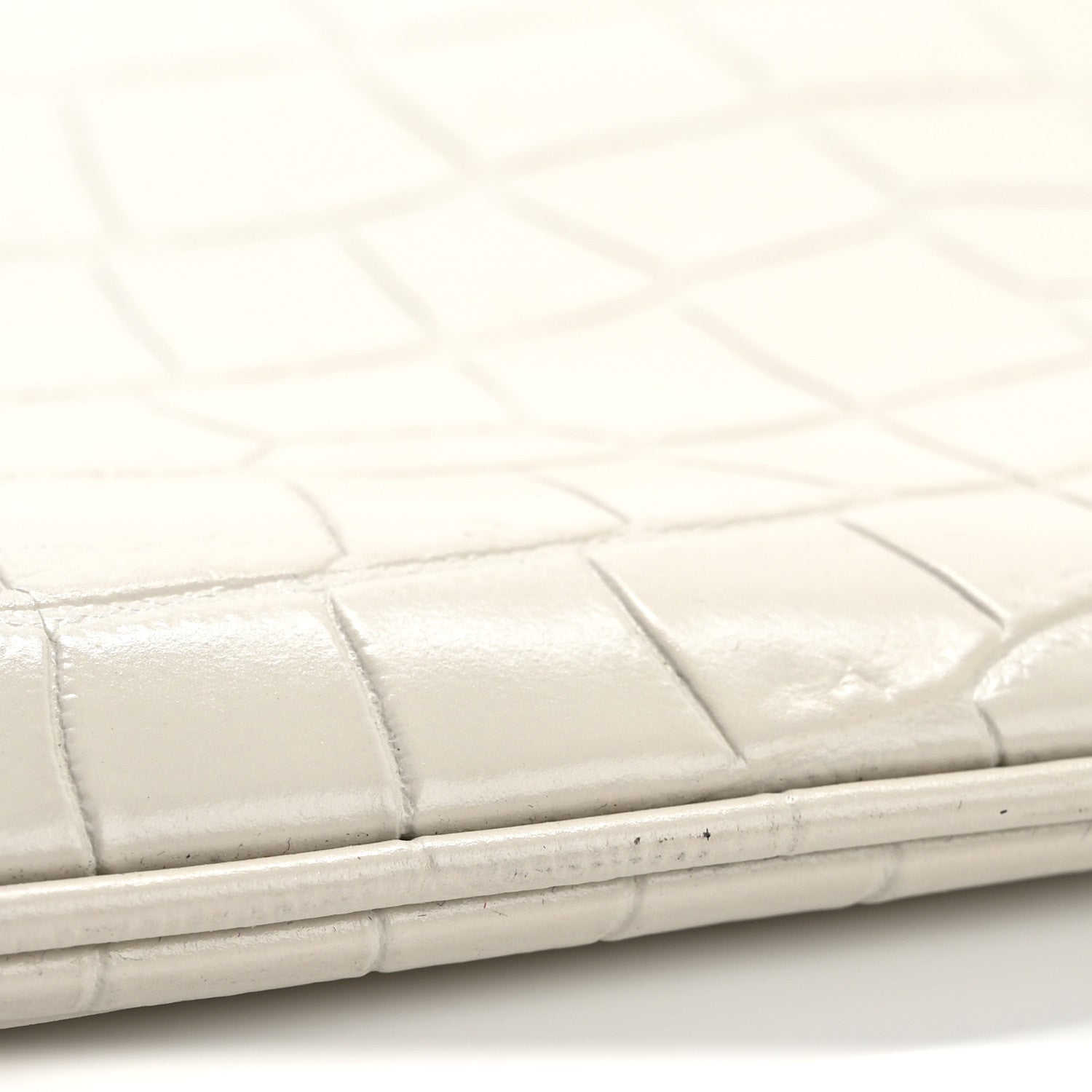 Saint Laurent Calfskin Crocodile Embossed Tablet Pouch Crema Soft 14 of 18