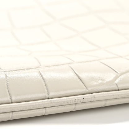 Saint Laurent Calfskin Crocodile Embossed Tablet Pouch Crema Soft 14 of 18
