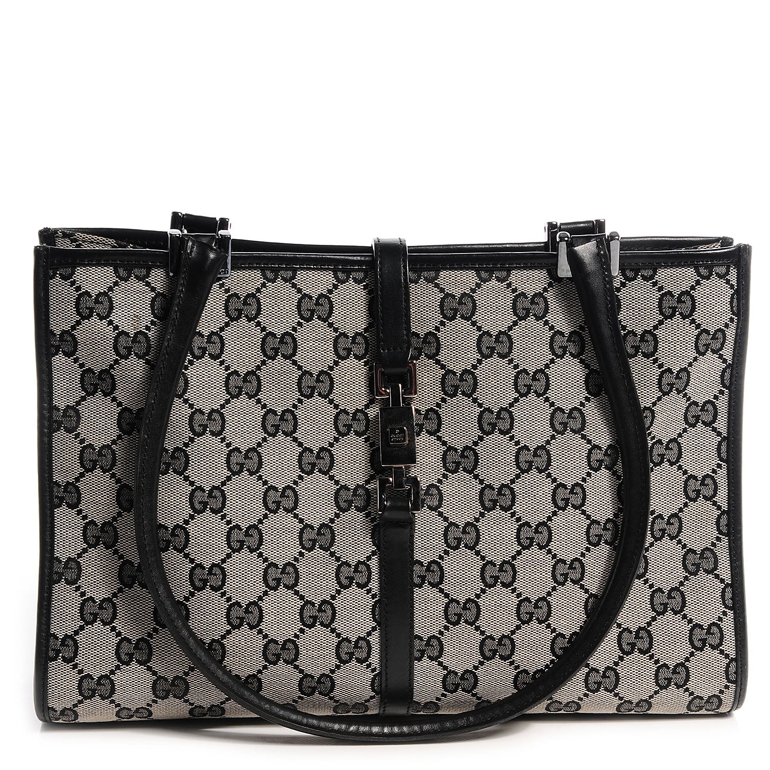 Gucci Monogram Piston Handbag Black 1 of 7