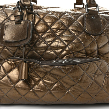 Chanel Metallic Calfskin Paris New York Duffel Bag Bronze 9 of 14