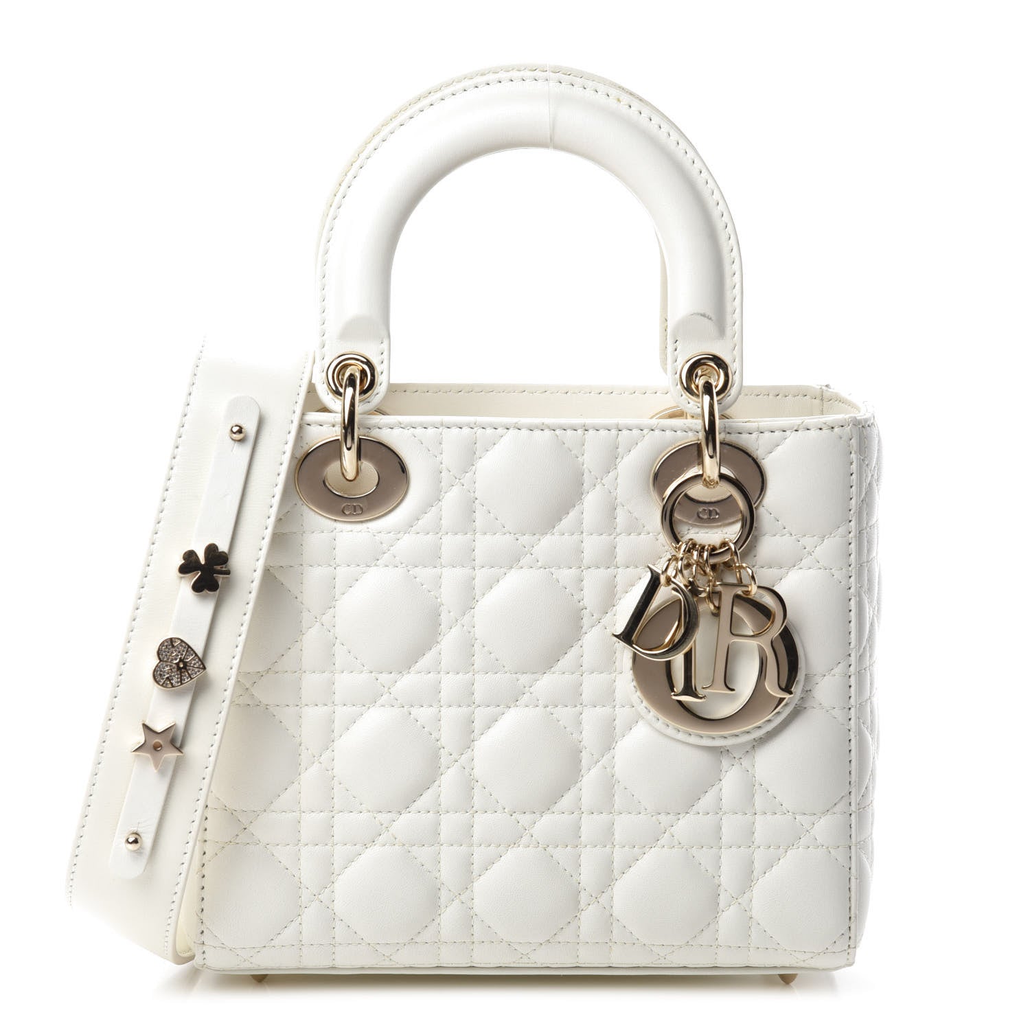Christian Dior Lambskin Cannage Small My ABCDior Lady Dior White 1 of 12