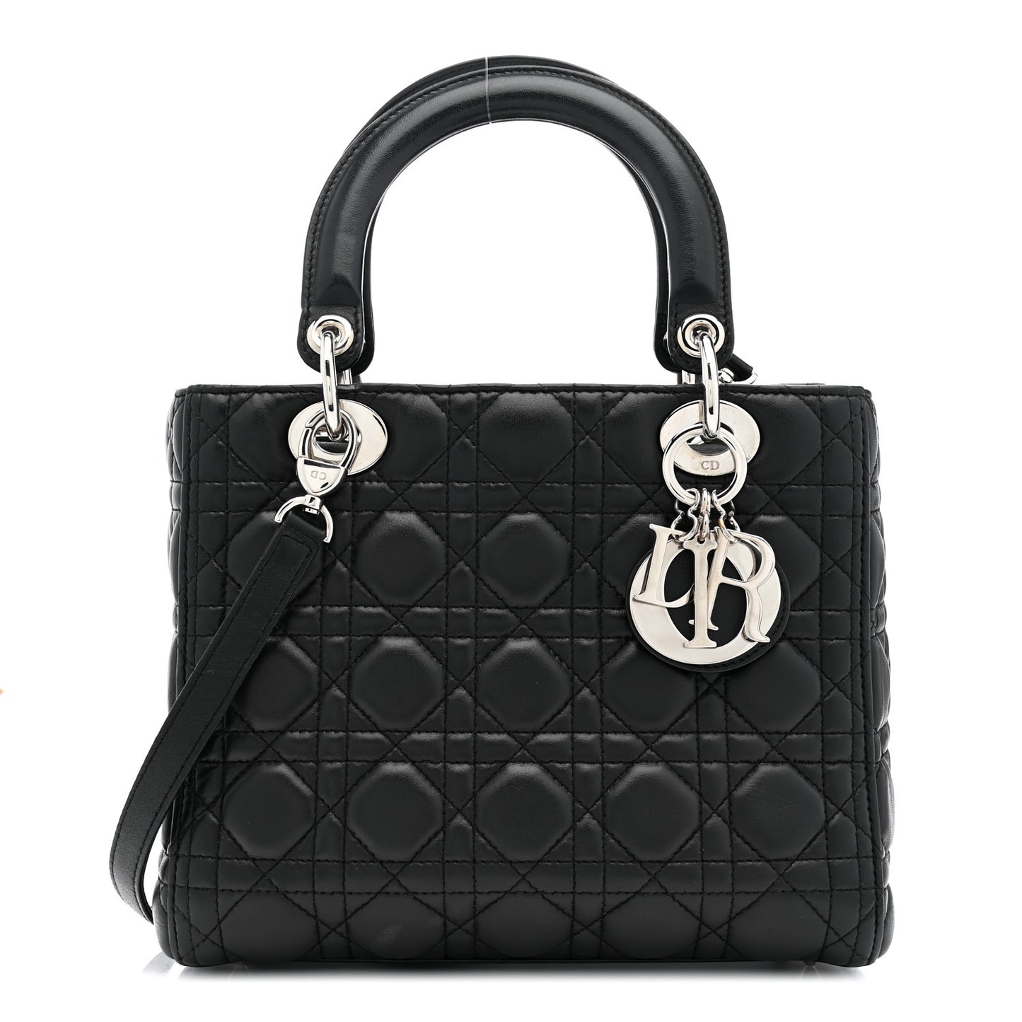 Lambskin Cannage Medium Lady Dior Black