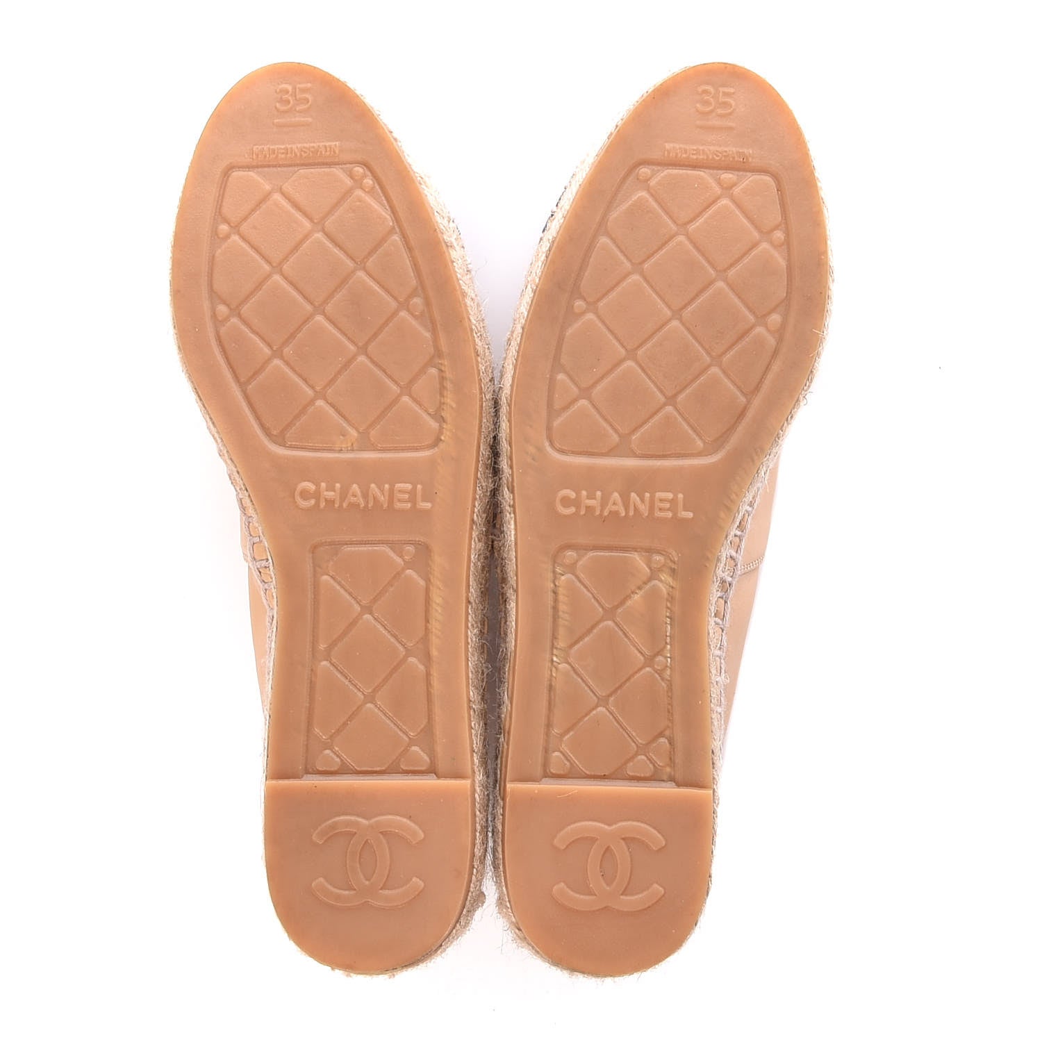 Chanel Lambskin CC Espadrilles 35 Beige Black 7 of 12