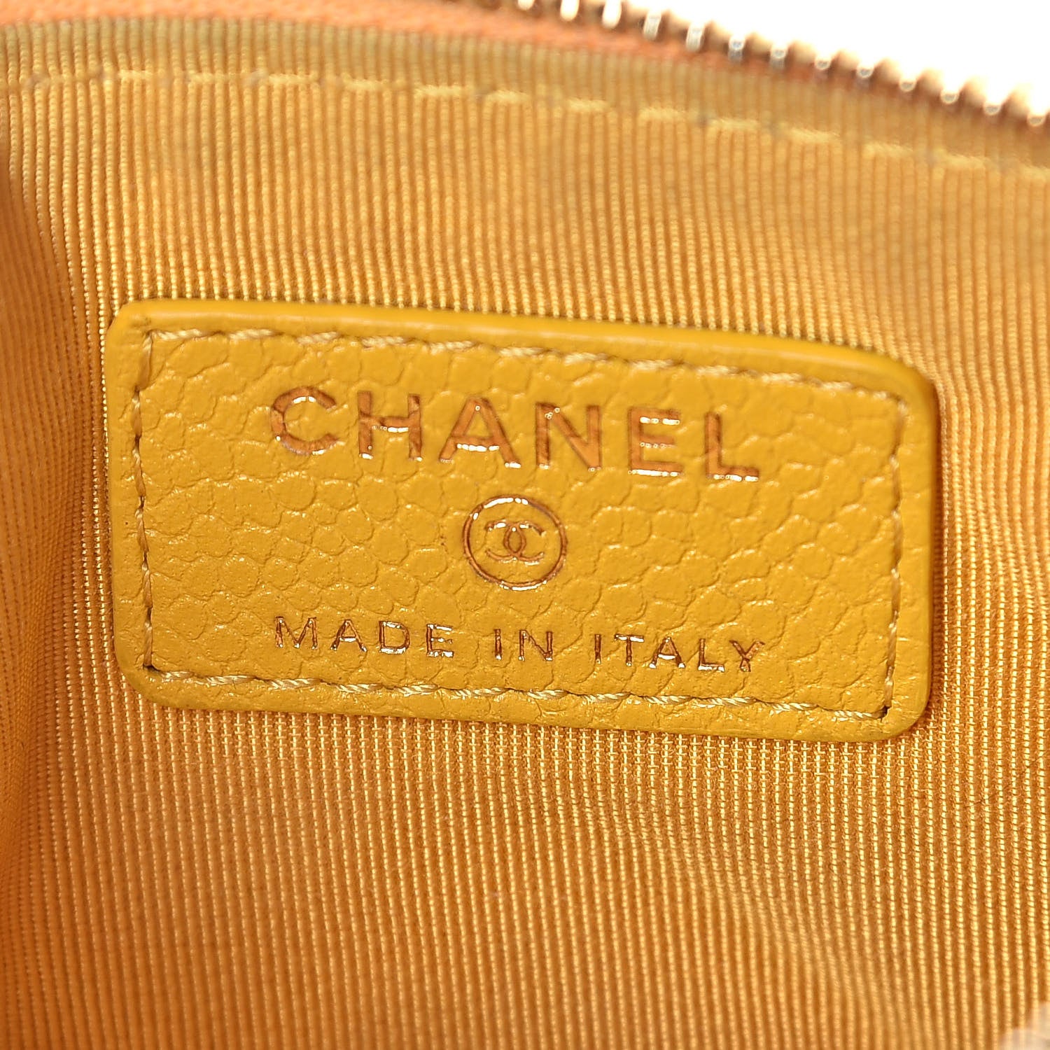 Chanel Caviar Quilted Small Cosmetic Case Yellow 6 of 8