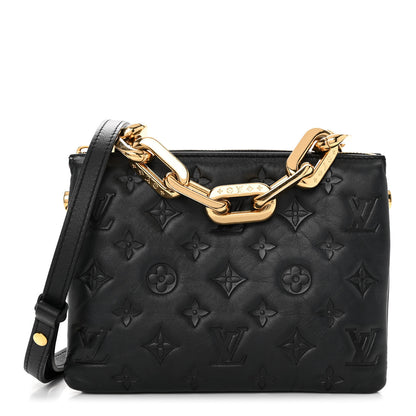 Louis Vuitton Lambskin Embossed Monogram Coussin BB Black 1 of 13