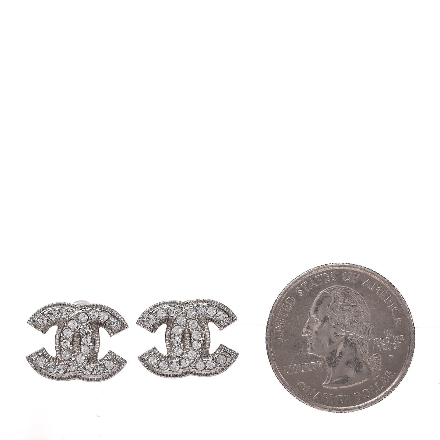 Crystal CC Earrings Silver