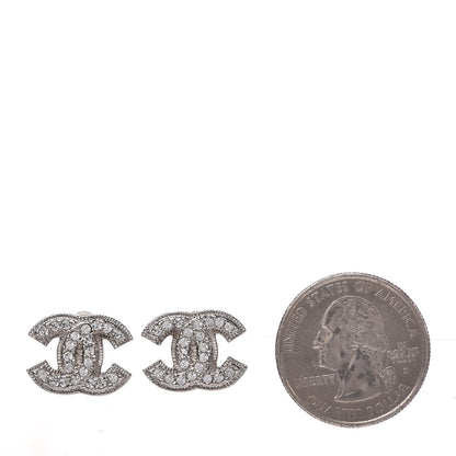 Chanel Crystal CC Earrings Silver 2 of 5