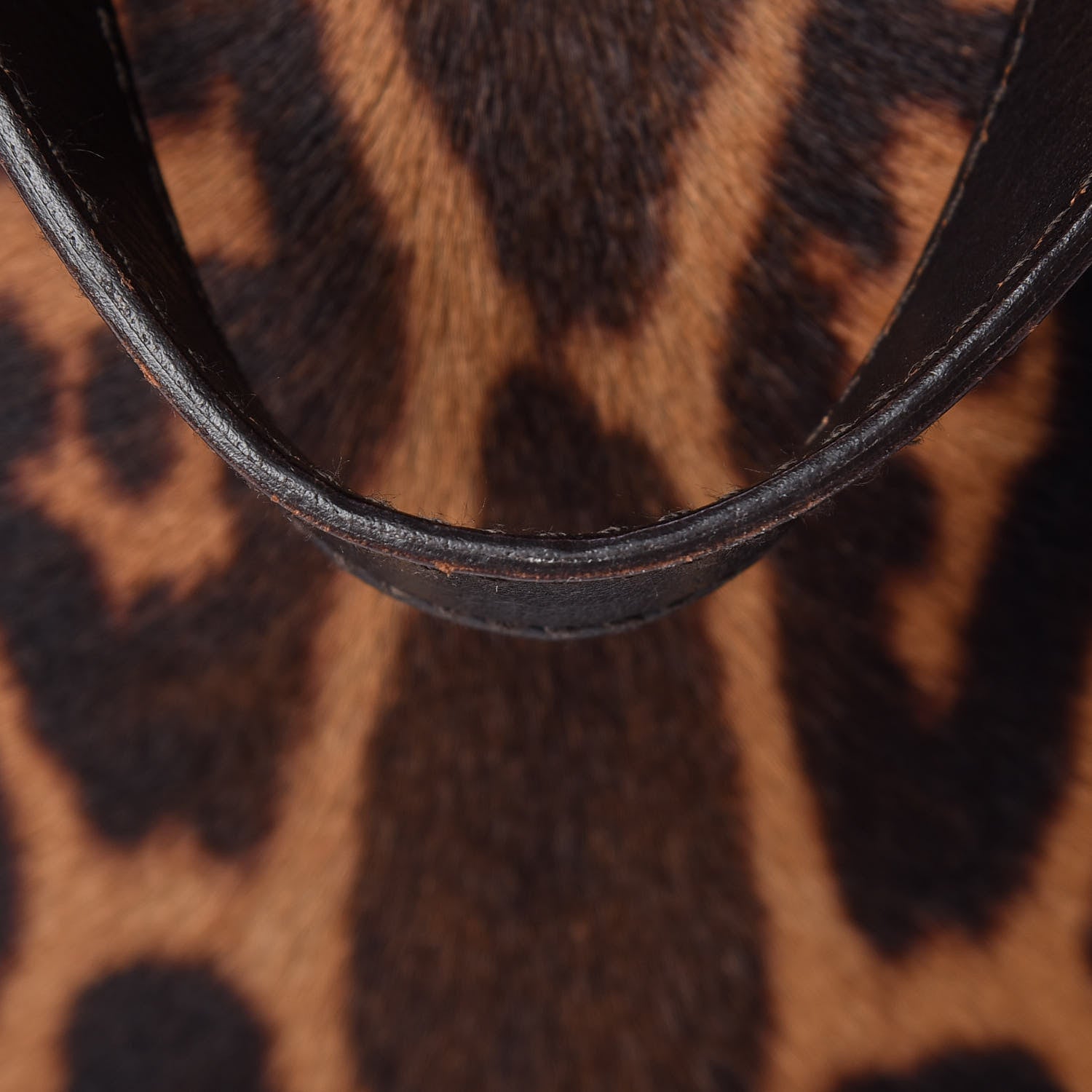 Saint Laurent Calfskin Leopard Print Pony Hair Medium Downtown Tote Dark Brown 17 of 18