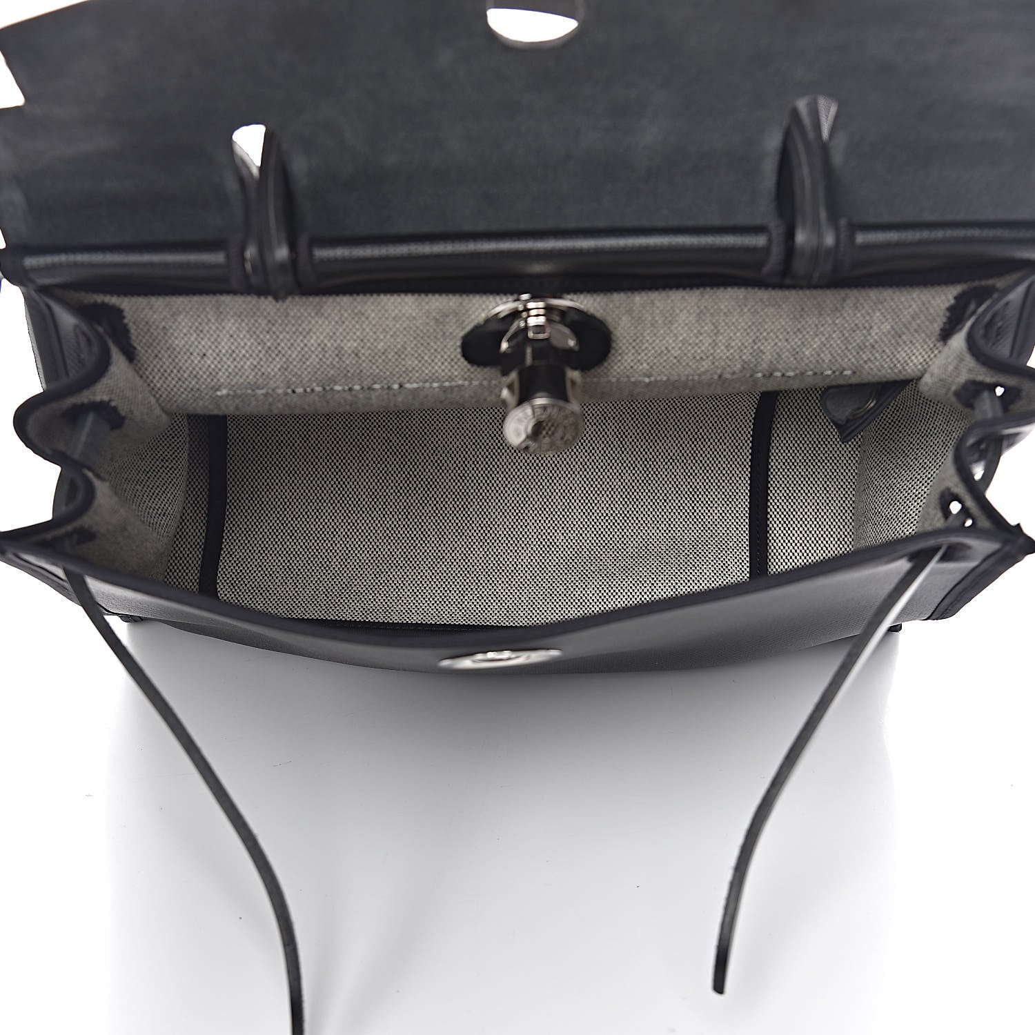 Hermes Toile H Berline Vache Hunter Herbag Zip PM 31 Black Ecru 6 of 18