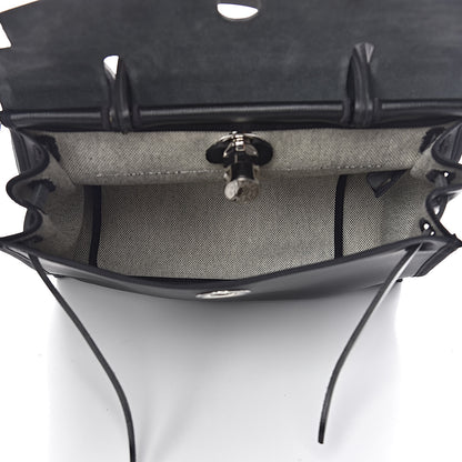 Hermes Toile H Berline Vache Hunter Herbag Zip PM 31 Black Ecru 6 of 18