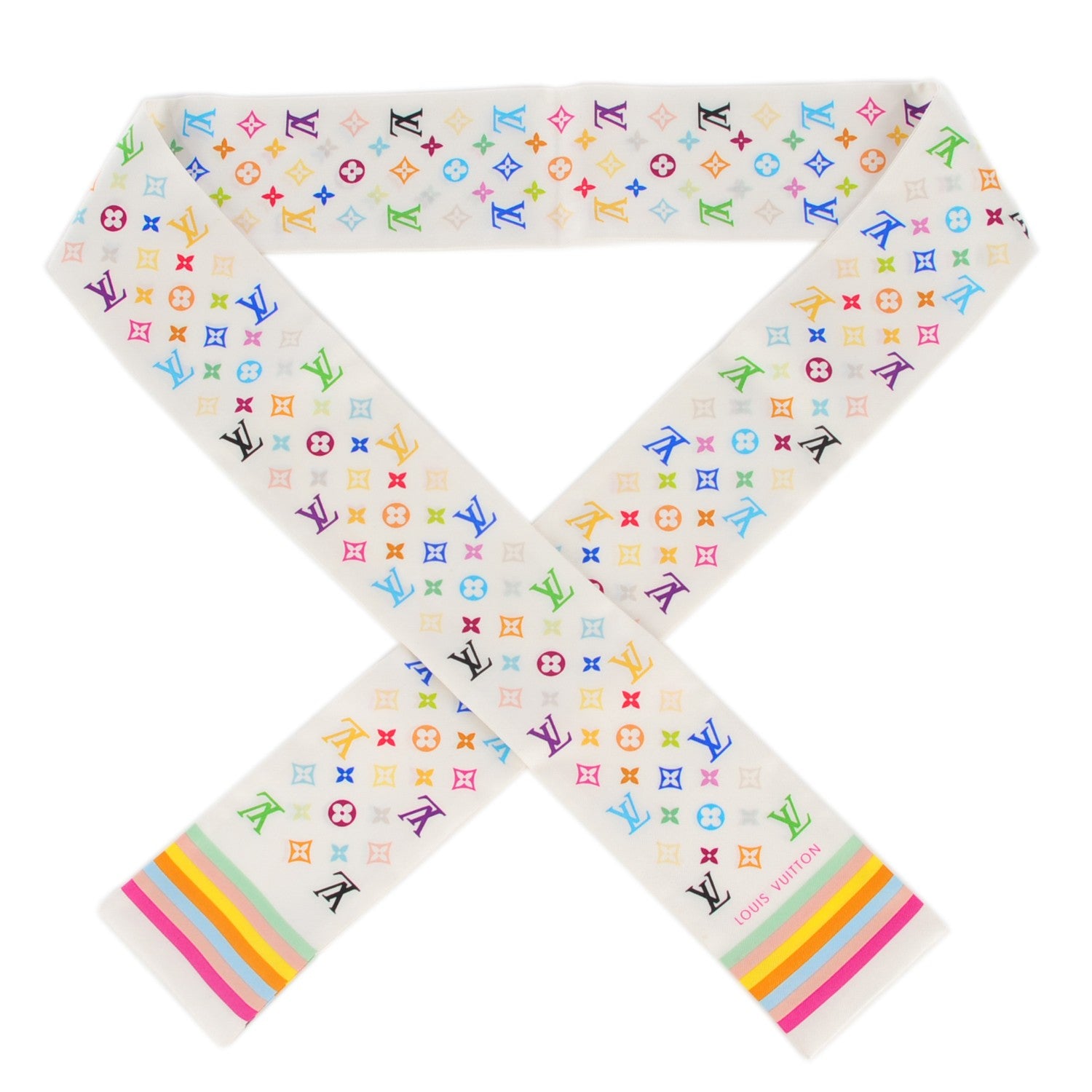 Louis Vuitton Silk Monogram Multicolor Bandeau White 1 of 6