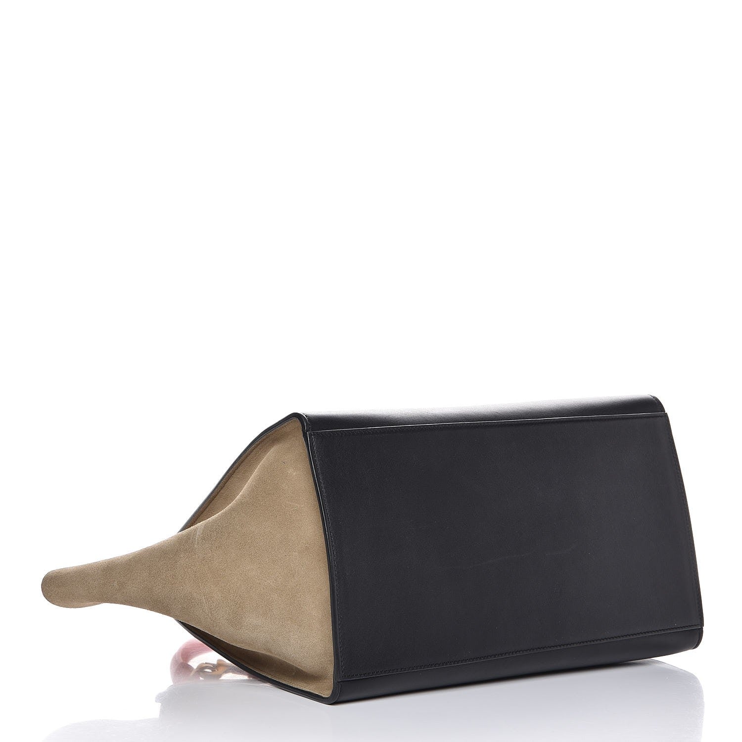 Celine Drummed Calfskin Suede Tri-color Medium Trapeze Vermillion 5 of 7