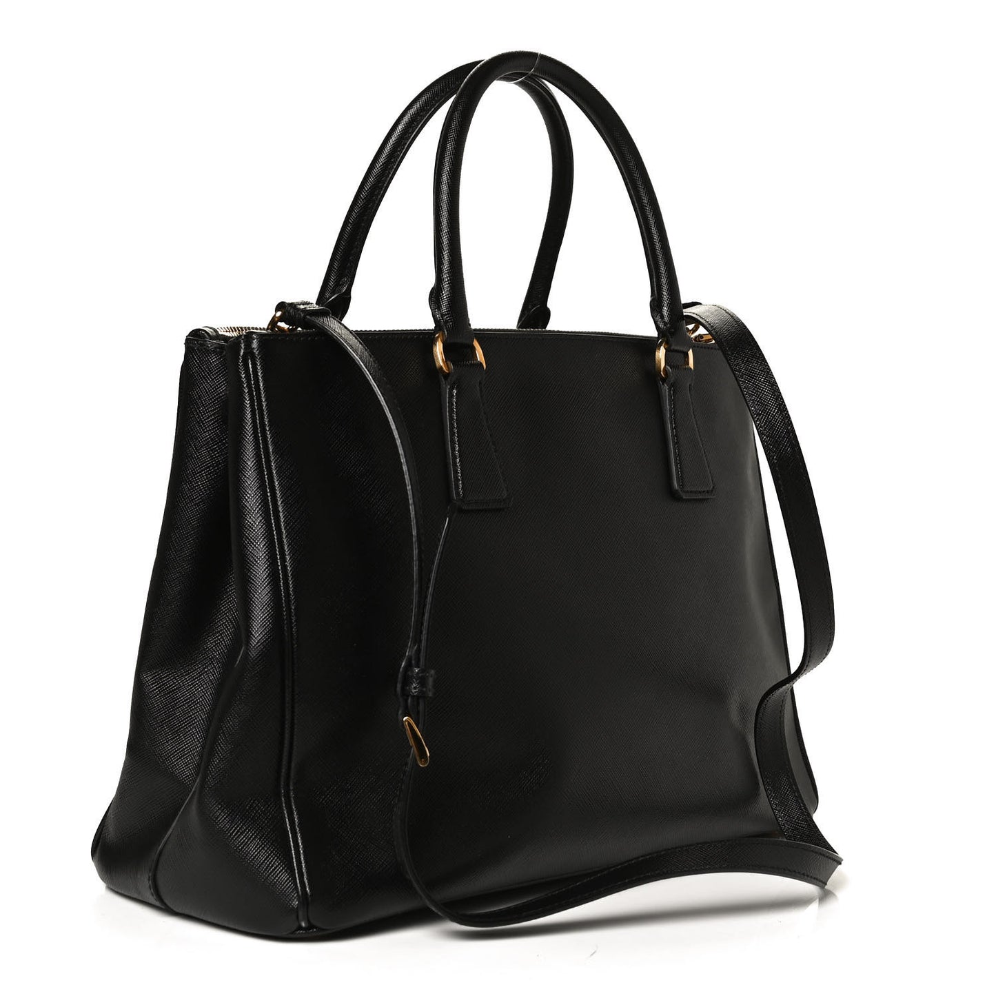 Saffiano Medium Galleria Double Zip Tote Black
