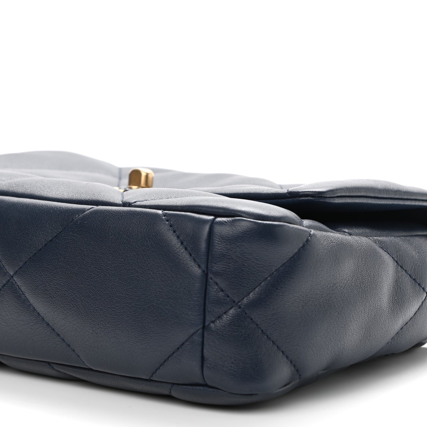 Goatskin Quilted Medium Chanel 19 Flap Navy Blue