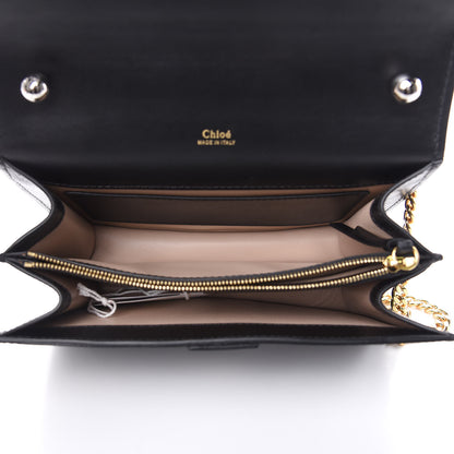 Chloe Shiny Goatskin Calfskin Aby Chain Shoulder Bag Black 5 of 9