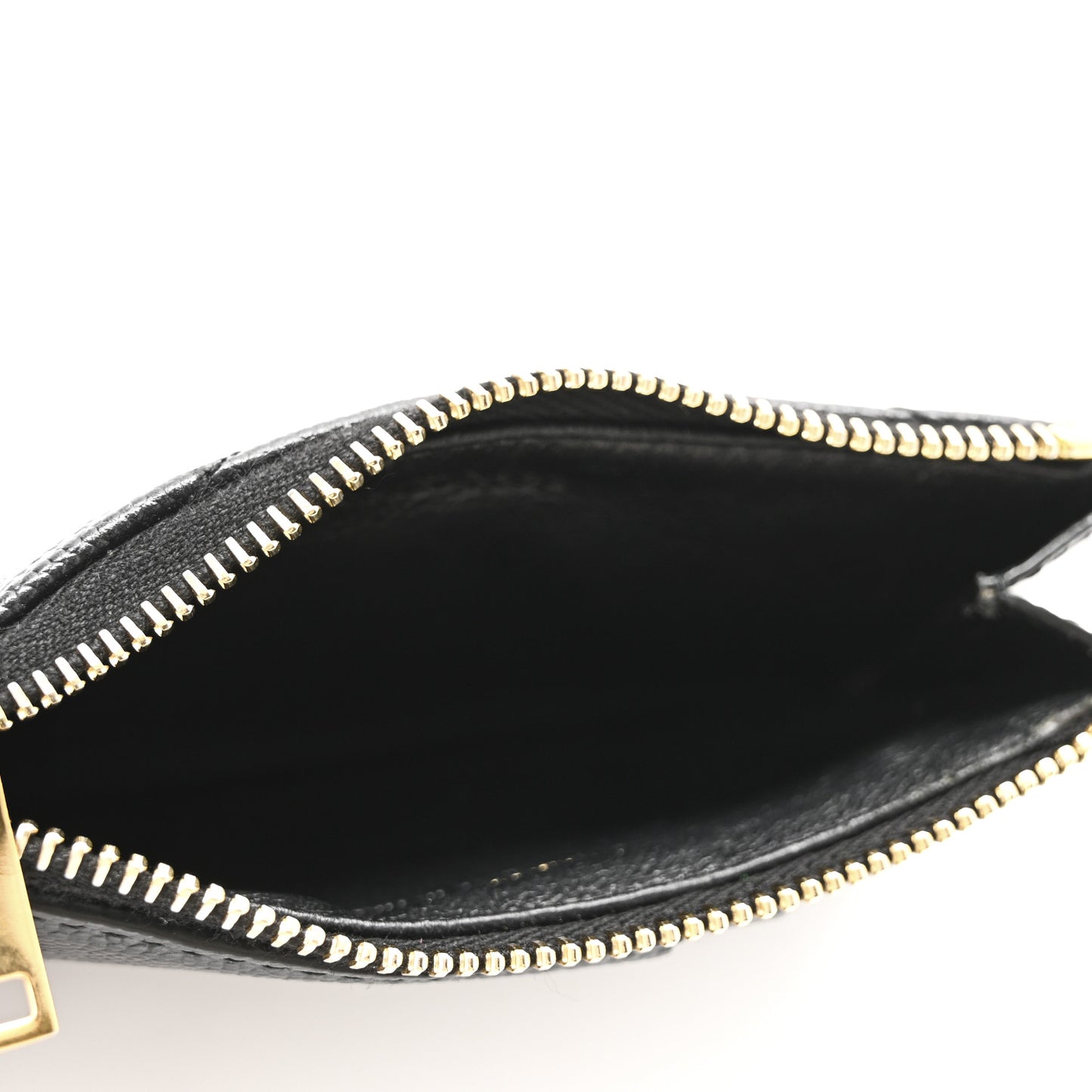 Grain De Poudre Matelasse Chevron Monogram Fragments Zippered Card Case Black