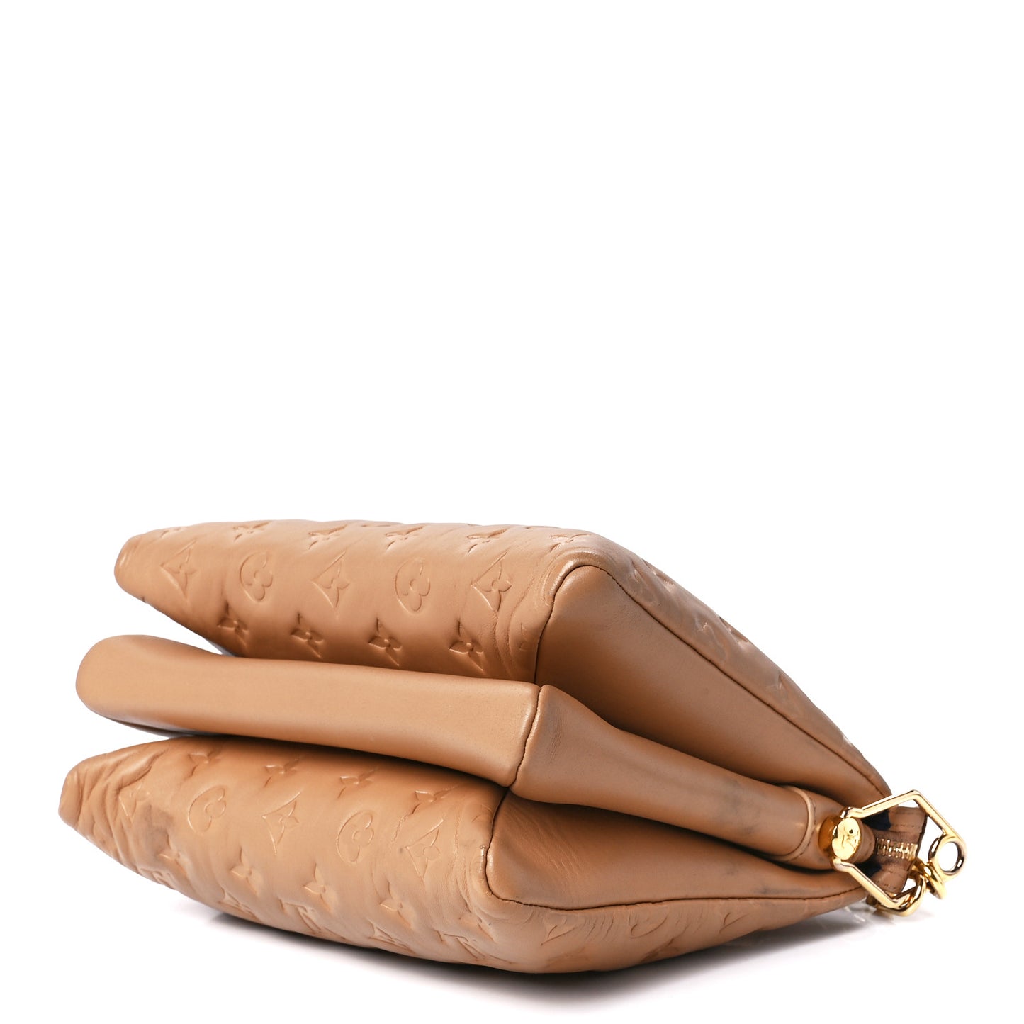 Lambskin Embossed Monogram Coussin PM Camel