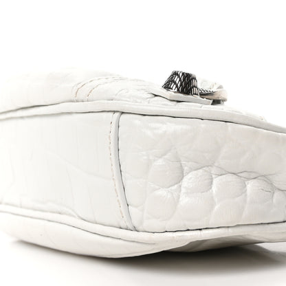 Balenciaga Extra Supple Calfskin Crocodile Embossed Le Cagole Mini Purse With Chain White 17 of 17