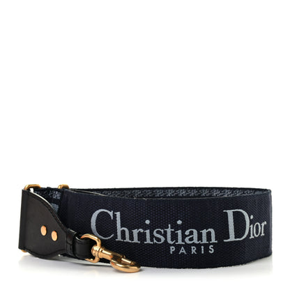 Christian Dior Canvas Embroidered Shoulder Strap Blue 1 of 4