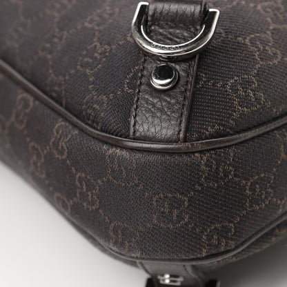 Gucci Denim Monogram Abbey D Ring Hobo Brown 11 of 13