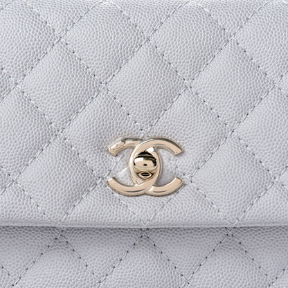 Chanel Caviar Quilted Mini Coco Handle Flap Light Grey 10 of 11