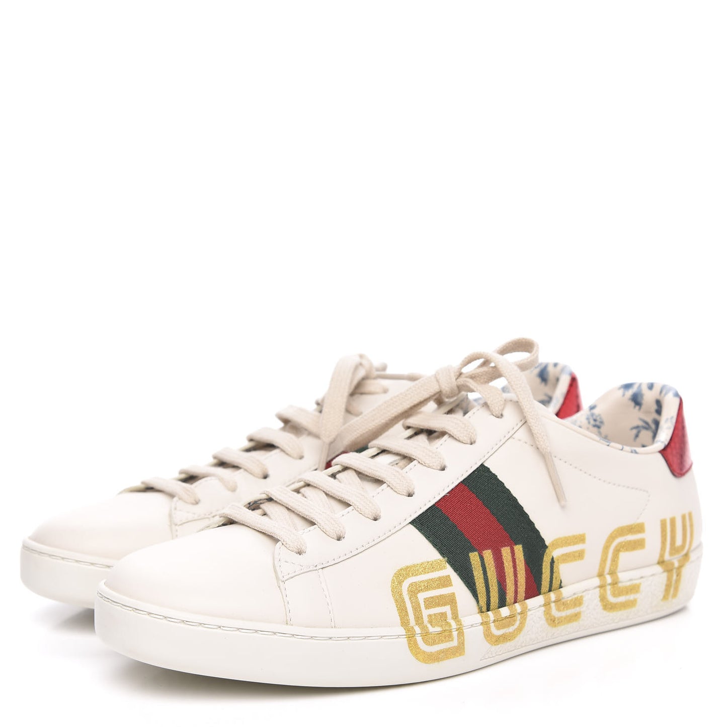 X SEGA Calfskin Ayers Web Guccy Womens Ace Sneakers 39 White