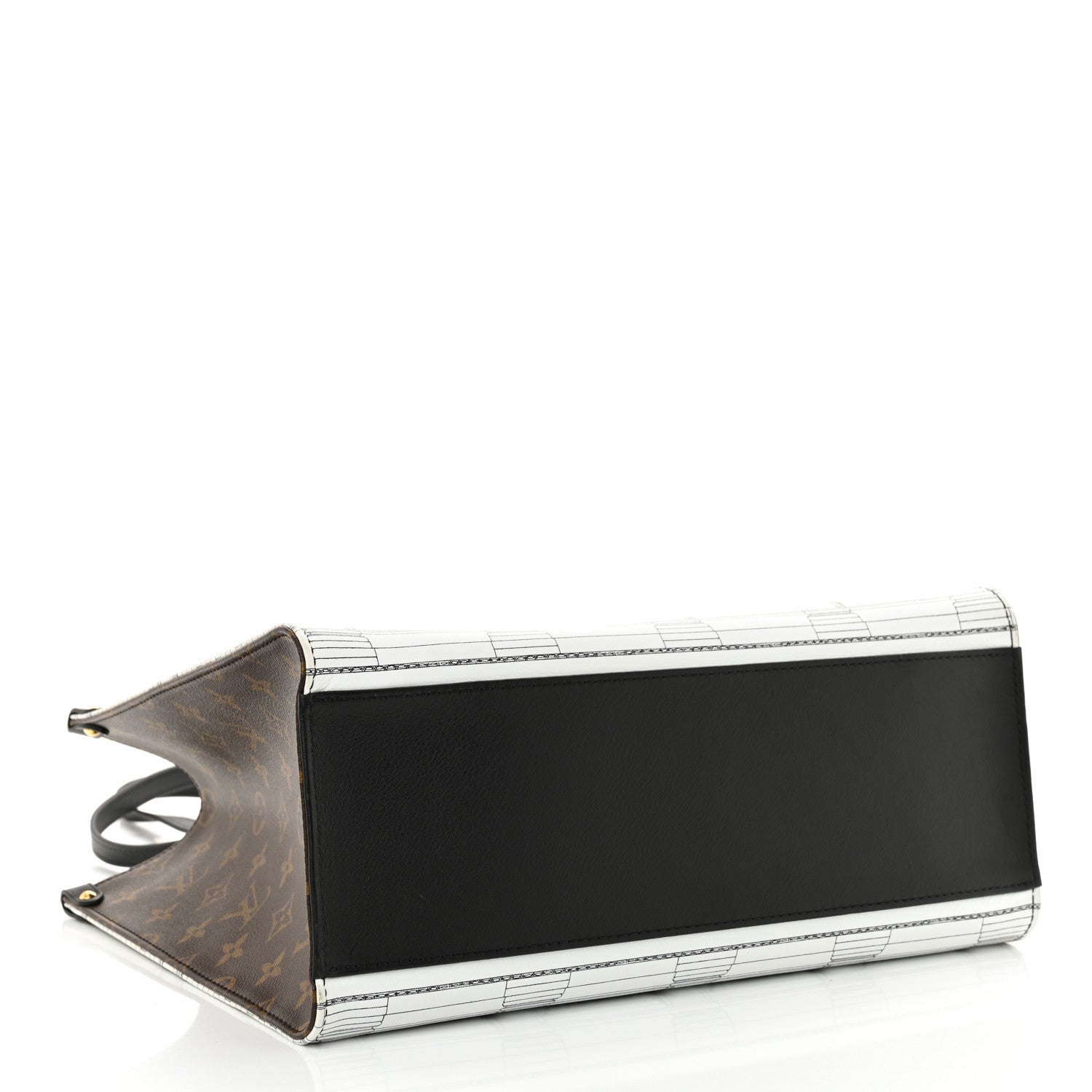 Louis Vuitton X FORNASETTI Calfskin Architettura Onthego MM Black White 4 of 9