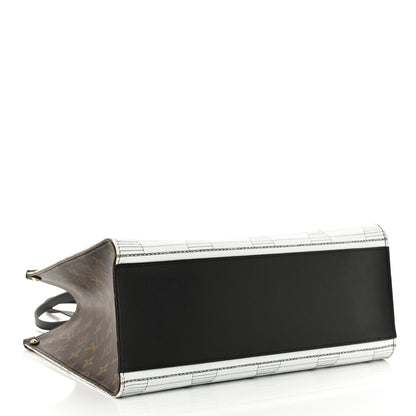 Louis Vuitton X FORNASETTI Calfskin Architettura Onthego MM Black White 4 of 9