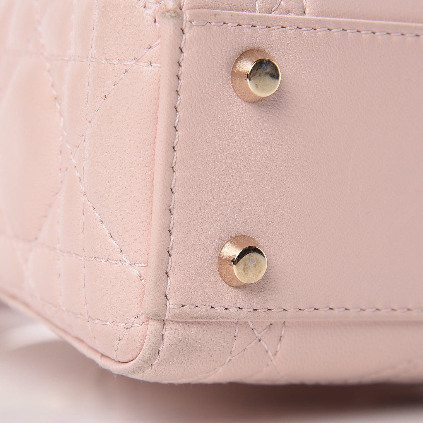 Lambskin Cannage Mini Lady Dior Rose Poudre