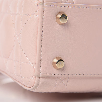 Christian Dior Lambskin Cannage Mini Lady Dior Rose Poudre 17 of 20