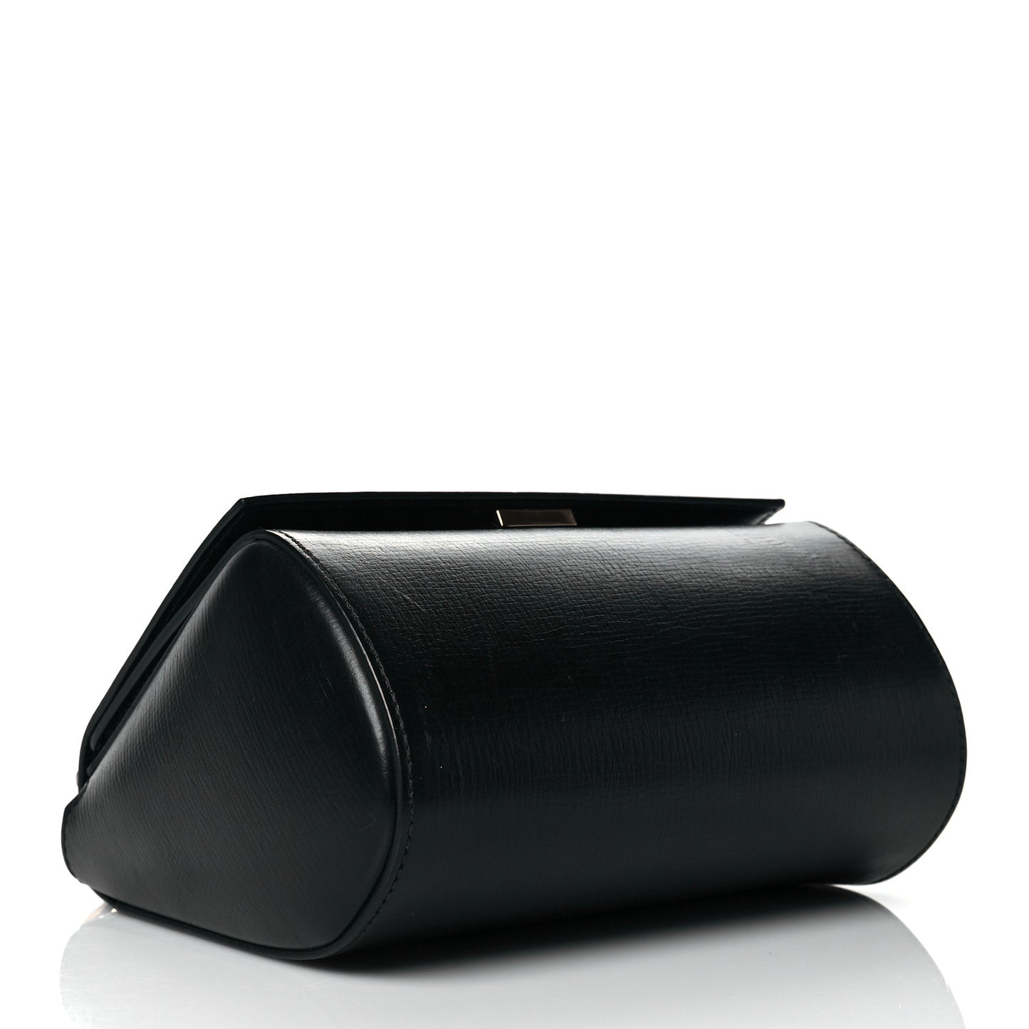 Textured Calfskin Mini Pandora Box Chain Crossbody Bag Black