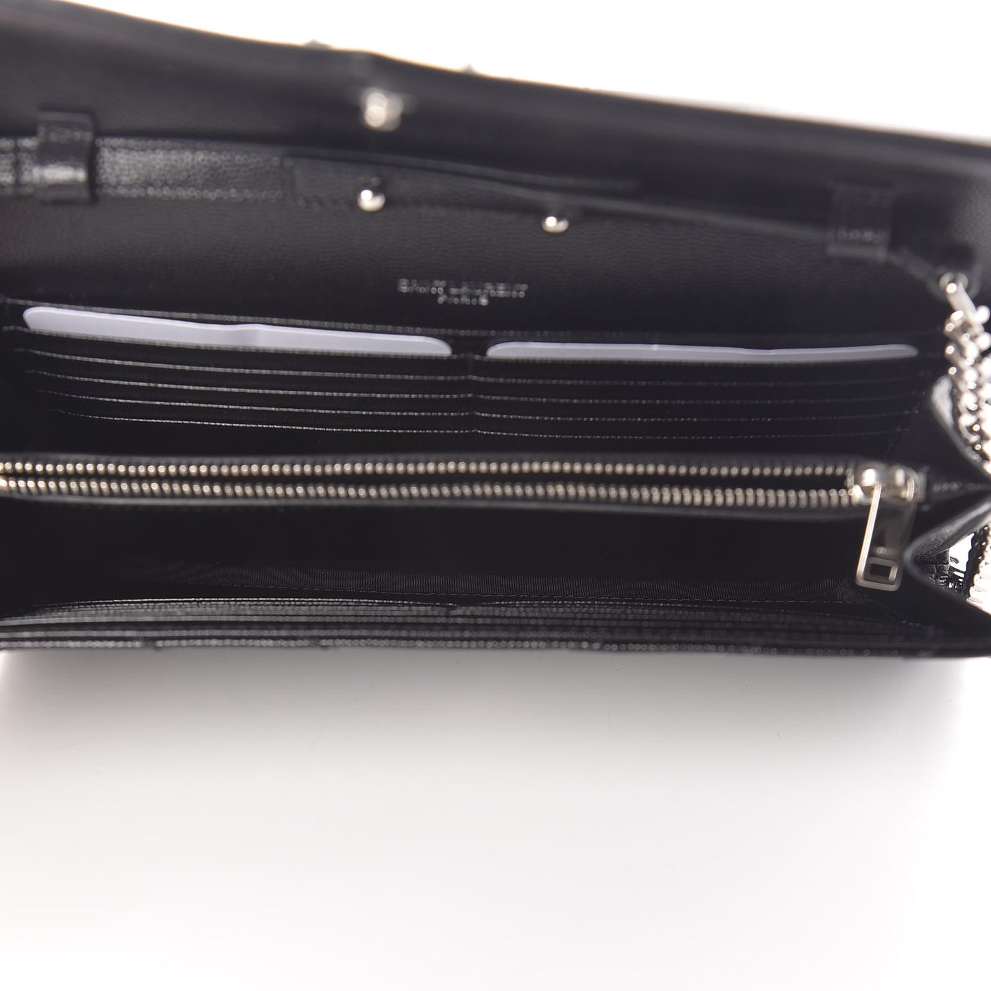 Grain De Poudre Matelasse Chevron Monogram Chain Wallet Black
