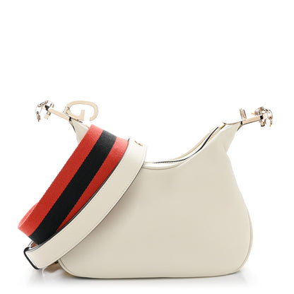 Gucci Aria Calfskin Web Small Attache Shoulder Bag White 1 of 10