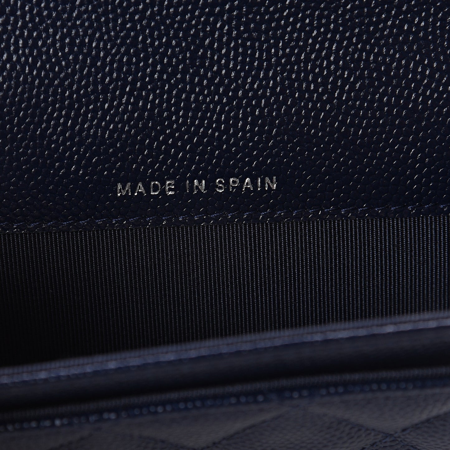 Caviar Quilted Flap Card Holder Navy Blue