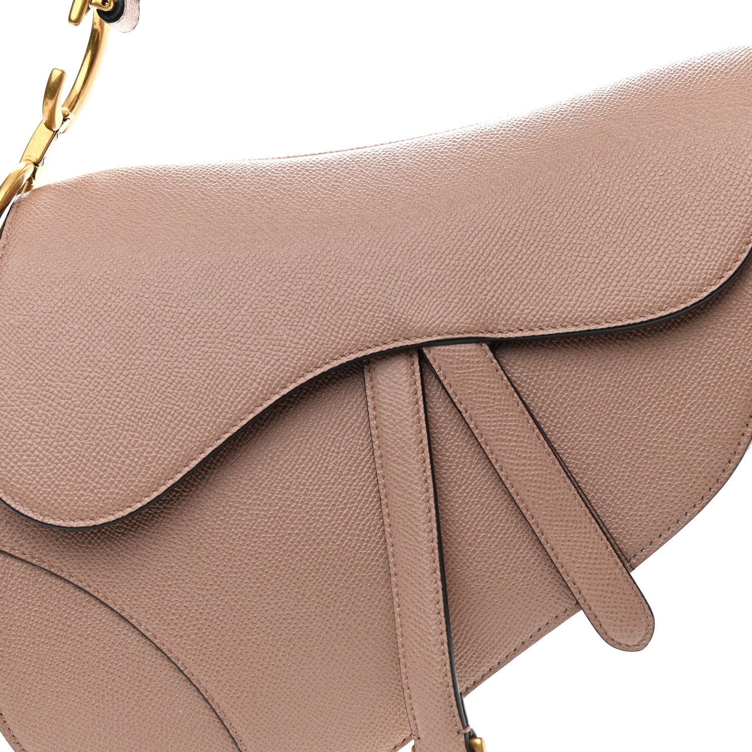 Christian Dior Grained Calfskin Saddle Bag Pink 8 of 9
