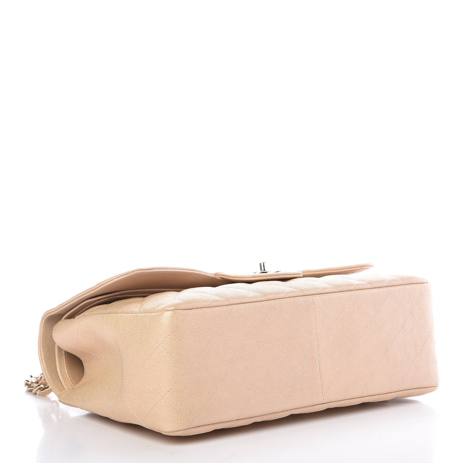 Chanel Iridescent Caviar Quilted Jumbo Double Flap Beige 4 of 10