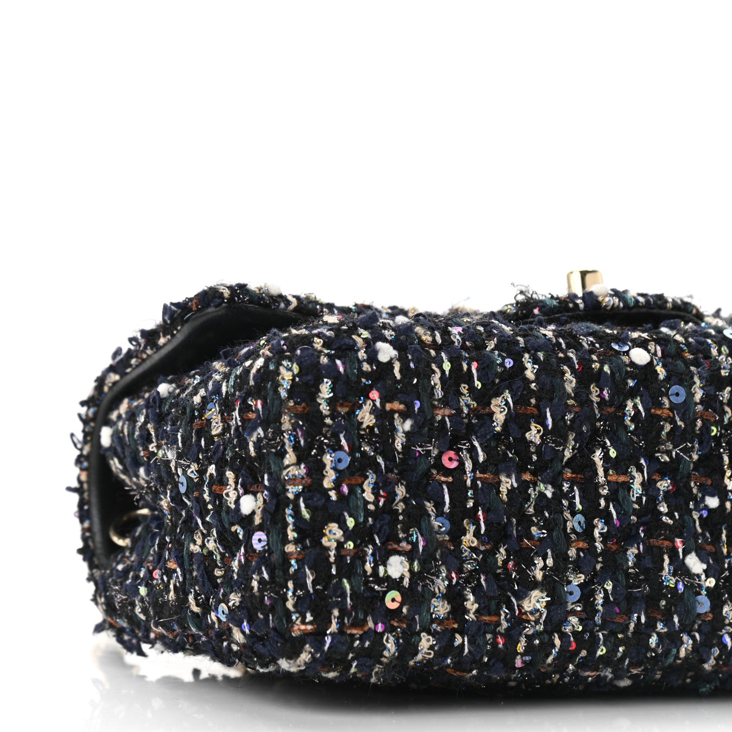 Chanel Glittered Tweed Quilted Mini Rectangular Flap Navy Blue Mulitcolor 9 of 10