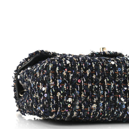 Chanel Glittered Tweed Quilted Mini Rectangular Flap Navy Blue Mulitcolor 9 of 10
