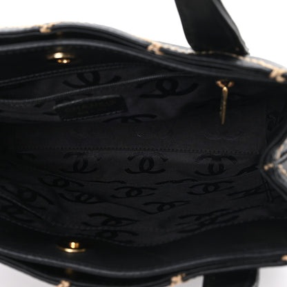 Chanel Calfskin Wild Stitch Tote Black 4 of 9
